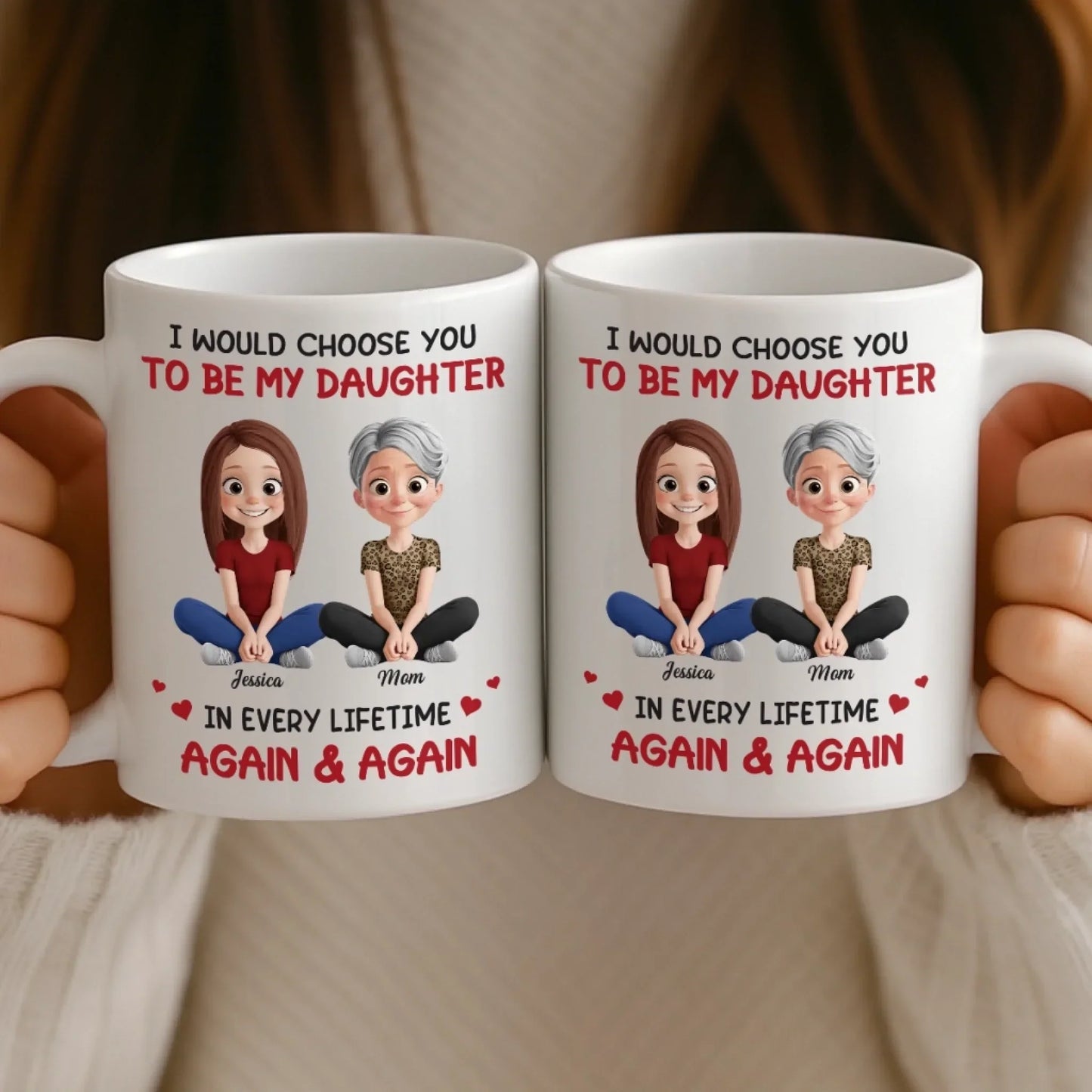Custom Mug - Personalized Birthday Gifts For Mom, Daughter - No Bond Like A Mother And Daughter Bond