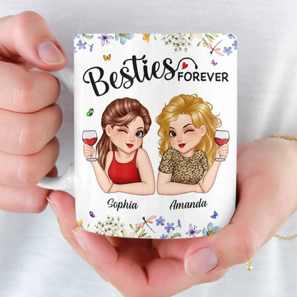 Custom Mug - Personalized Best Friend Birthday Gifts For Women, Besties, Sisters, BFF - Giggles Secrets Forever Friends