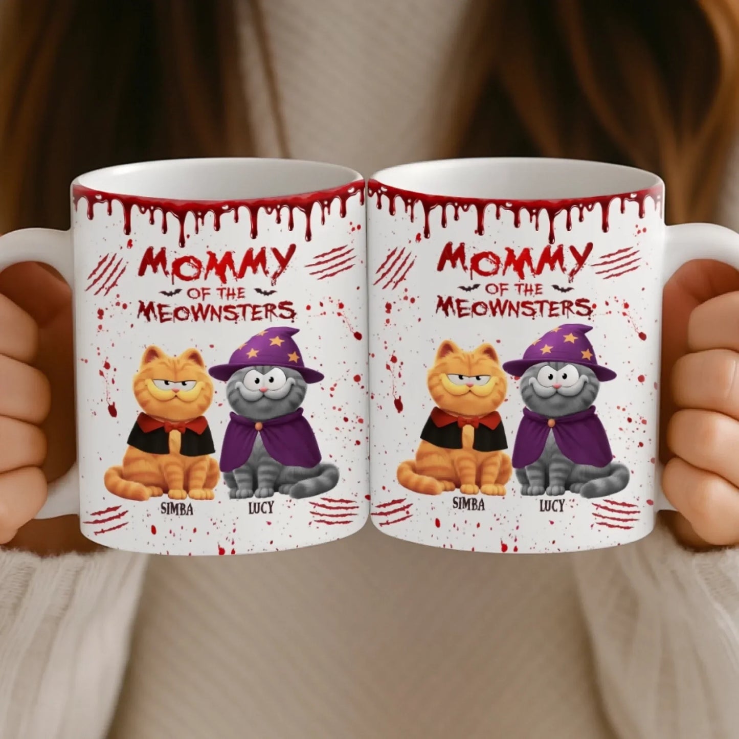 Custom Mug - Personalized Halloween Birthday Gifts For Cat Lovers, Cat Mom And Dad - Every Purr Echoes Halloween Magic