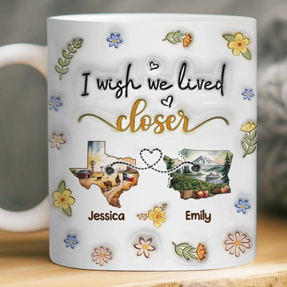 Custom Long Distance Mug - Personalized Best Friend Christmas Birthday Gifts For Women, Besties, Sisters, BFF - Always Better When We Are Together