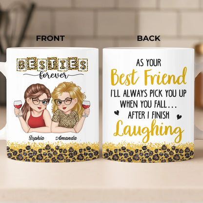 Custom Mug - Personalized Best Friend Birthday Gifts For Women, Besties, Sisters, BFF - Besties Make Every Day Brighter