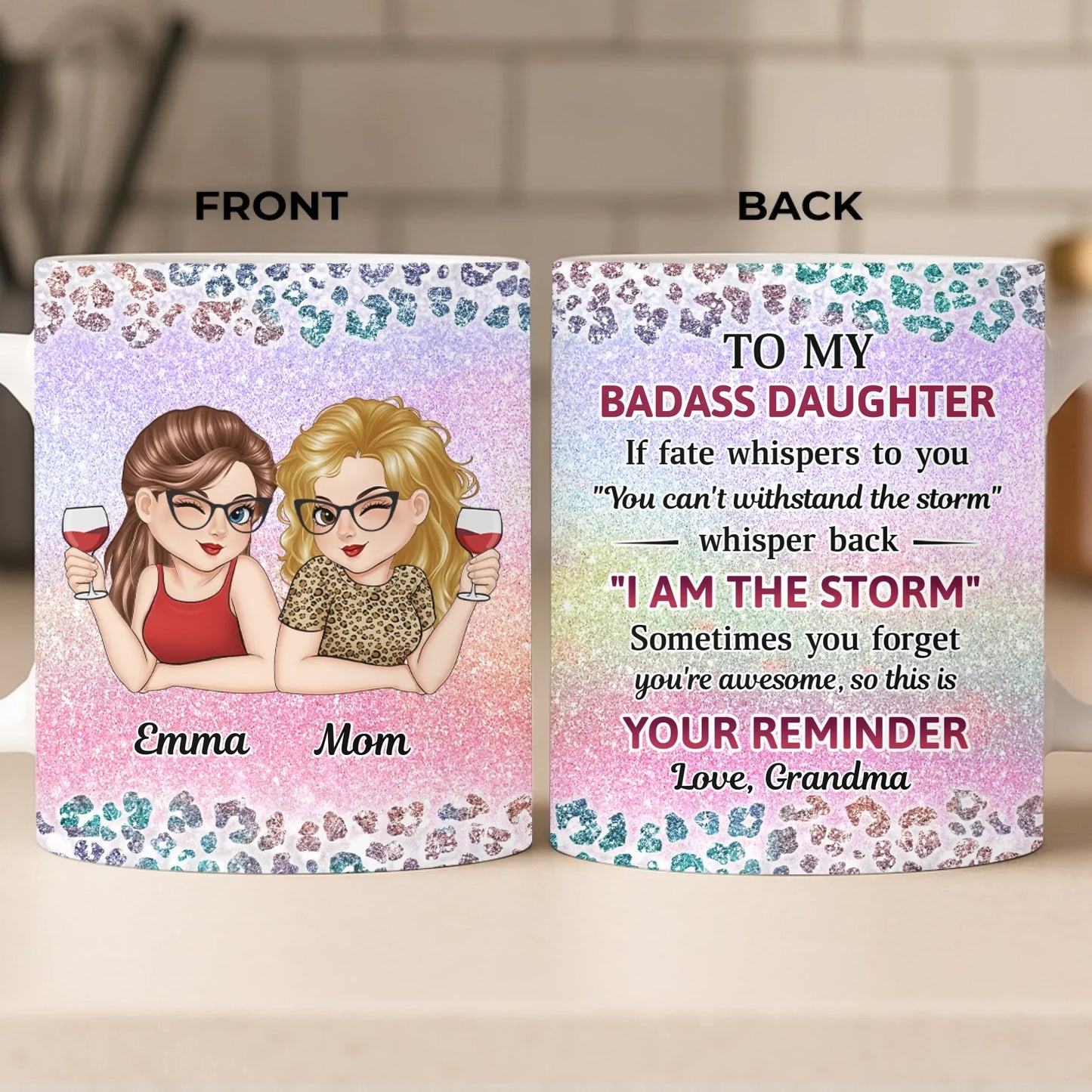 Custom Mug - Personalized Birthday Gifts For Mom, Daughter - Two Souls, One Forever Bond