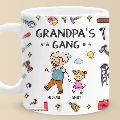 My Favorite Gang Calls Me Grandpa - Family Personalized Custom 3D Inflated Effect Printed Mug - Father's Day, Gift For Dad, Grandpa