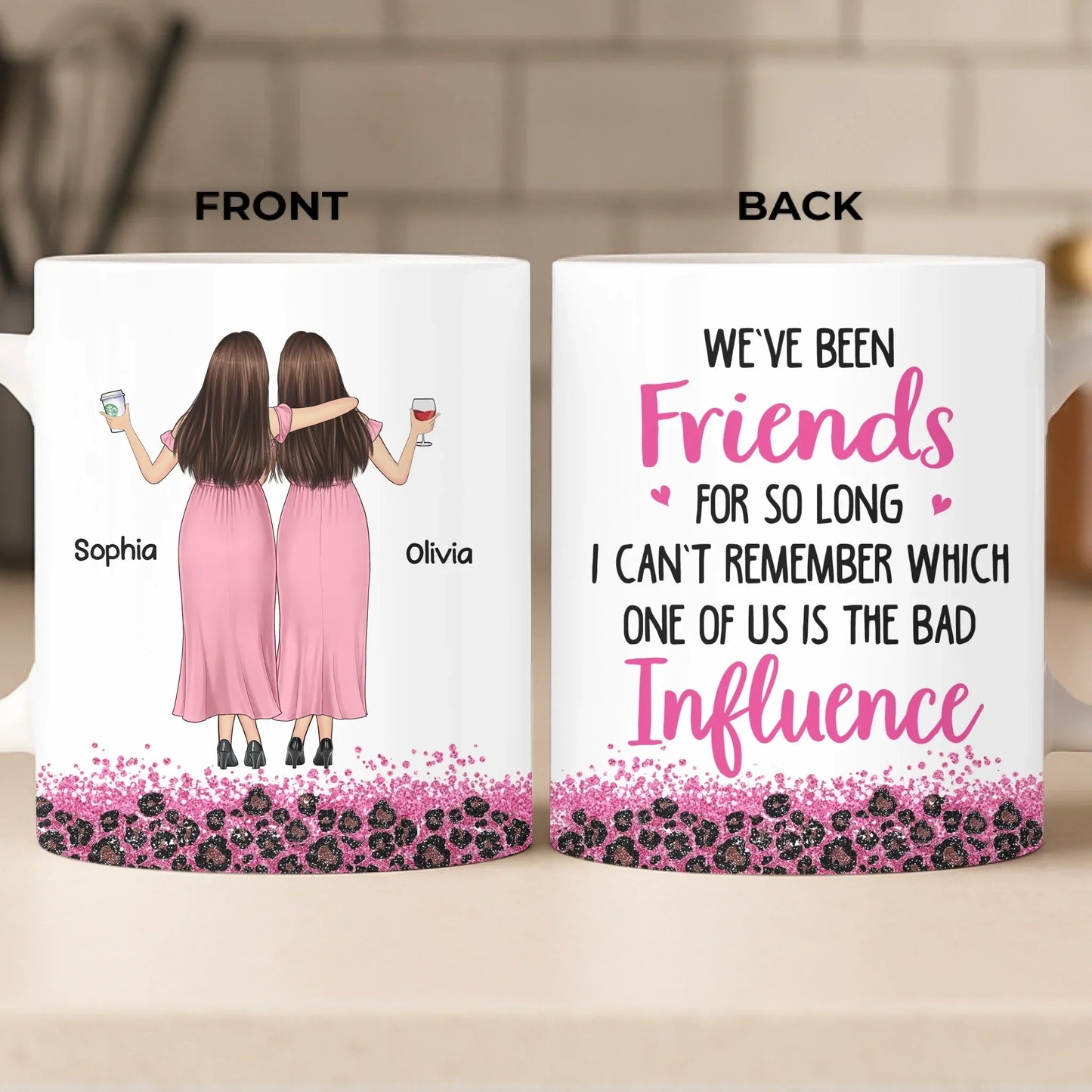 Custom Mug - Personalized Best Friend Christmas Birthday Gifts For Women, Besties, Sisters, BFF - Life Is Better With Besties