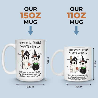 Custom Mug - Personalized Halloween Birthday Gifts For Women, Besties, Sisters, BFF - Spooky Nights With My Bestie