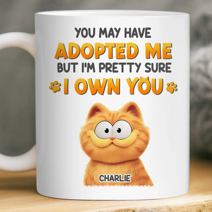 Custom Mug - Personalized Birthday Gifts For Cat Lovers, Cat Mom And Dad - Owned By My Cat