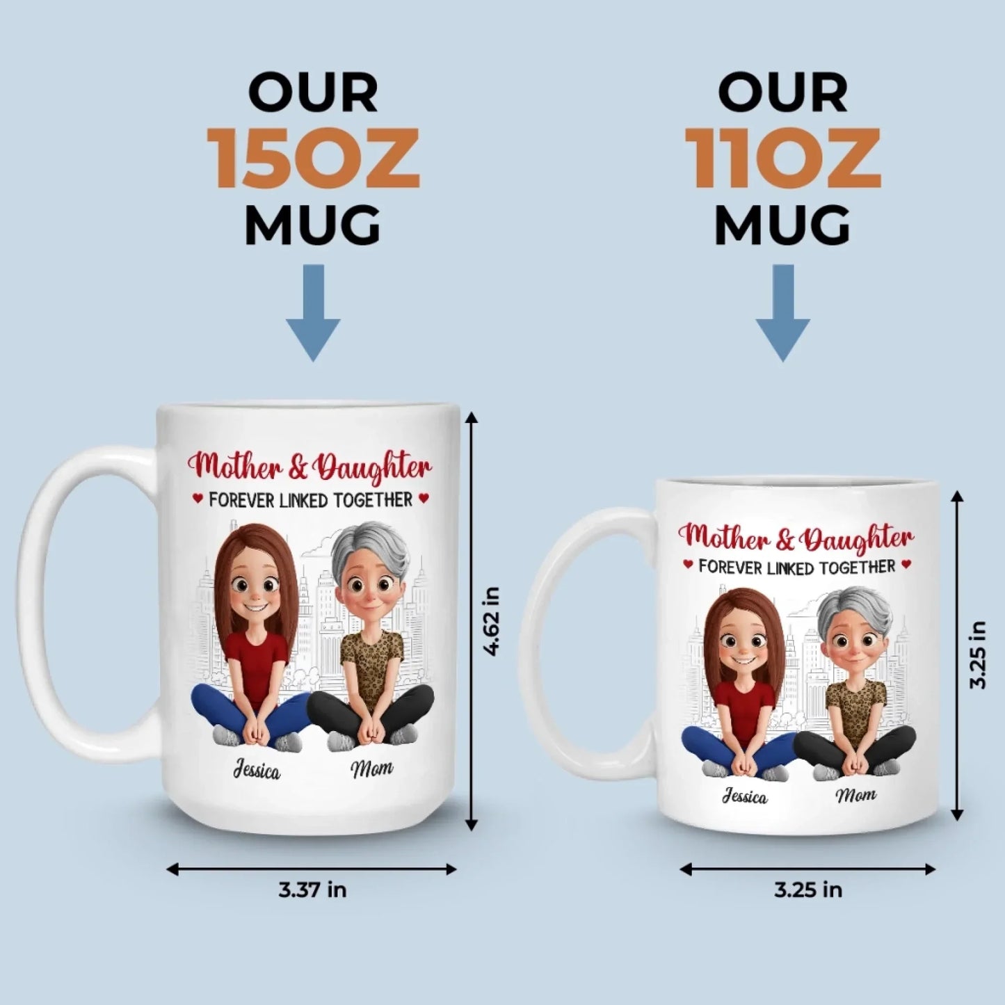 Custom Mug - Personalized Birthday Gifts For Mom, Daughter - A Mother And Daughter Forever