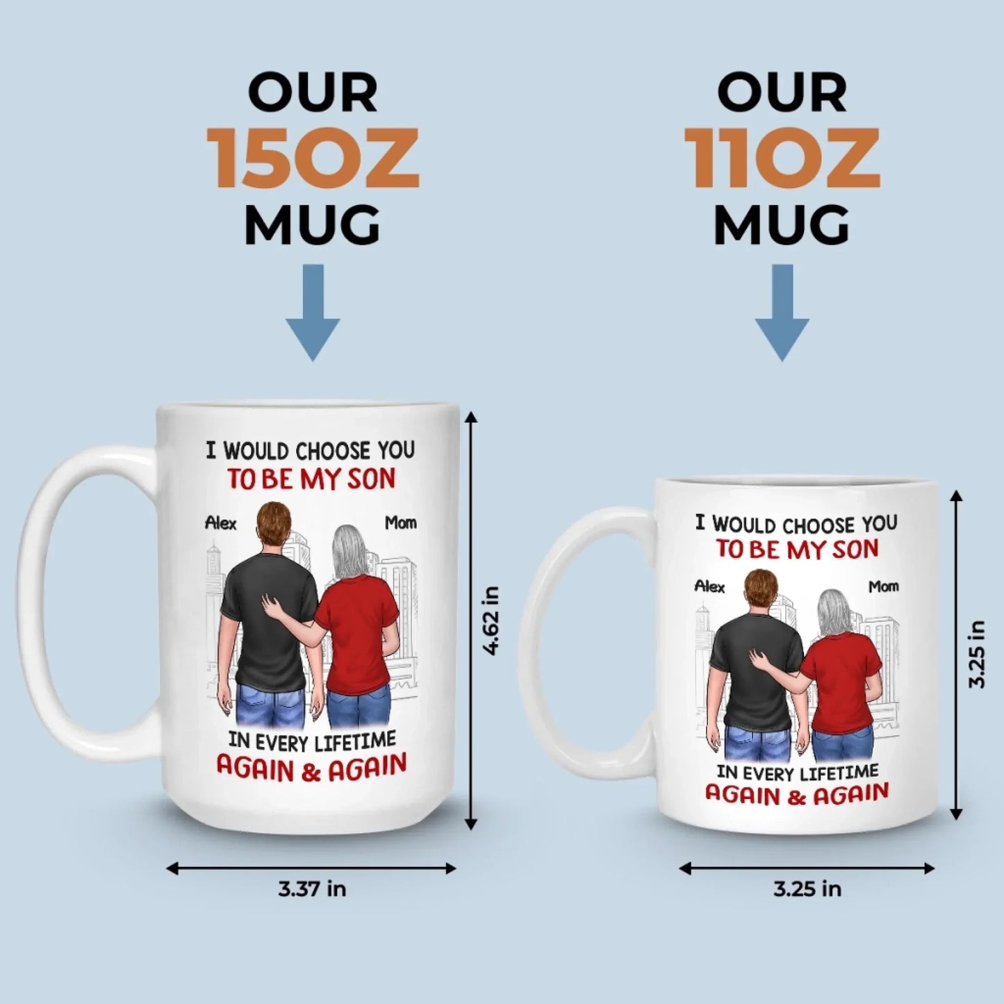 Custom Mug - Personalized Birthday Gifts For Mom, Son - You'll Always Be My Boy