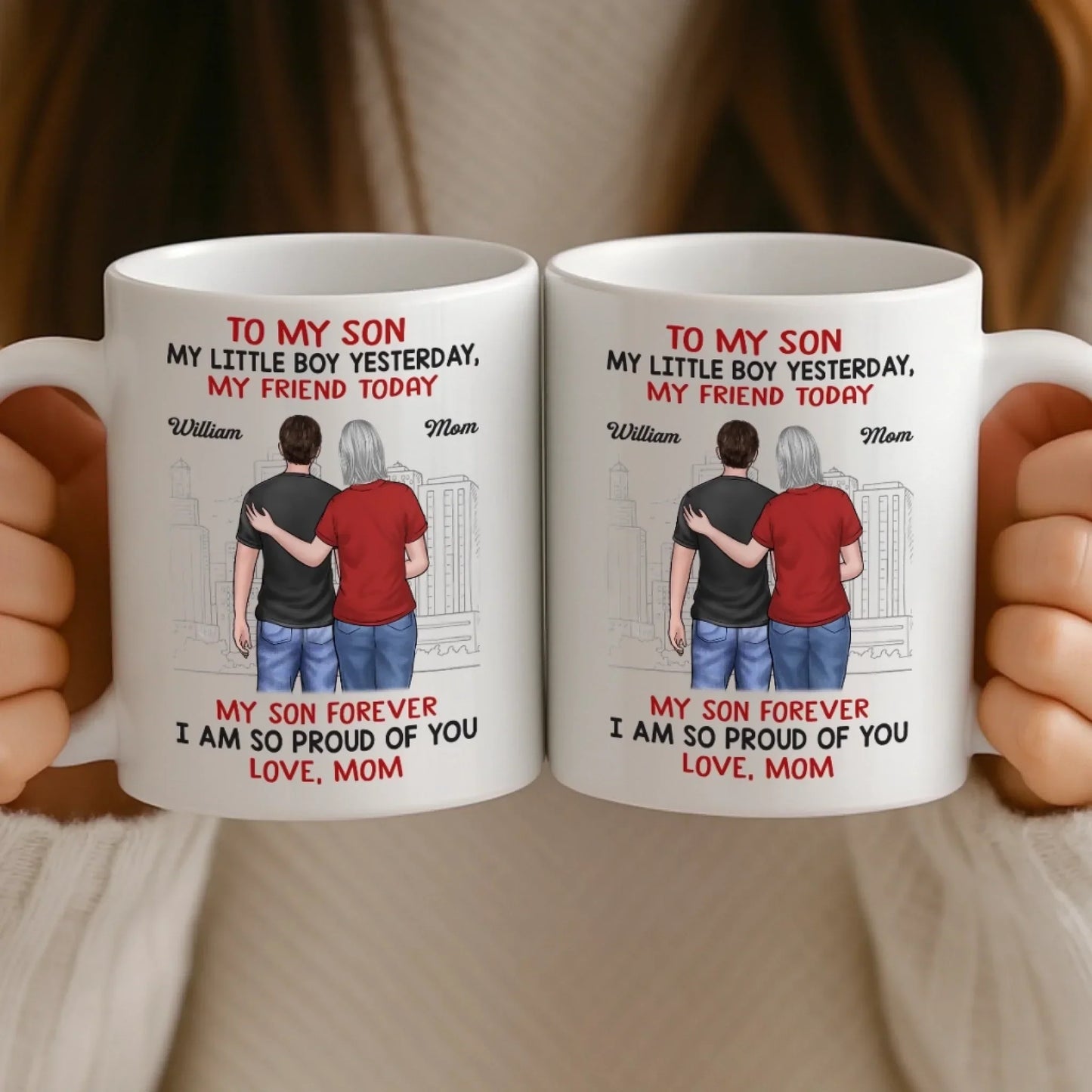 Custom Mug - Personalized Birthday Gifts For Mom, Dad, Daughter, Son - Forever My Hero, Dad