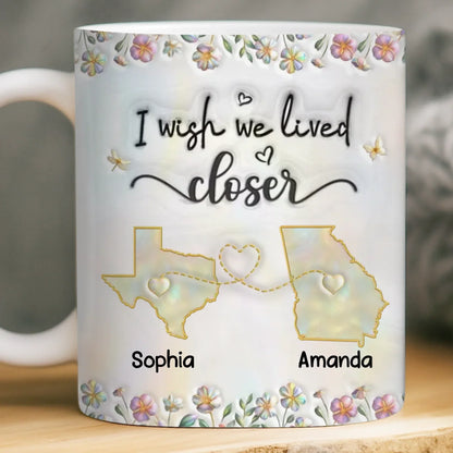 Custom Long Distance Mug - Personalized Best Friend Birthday Gifts For Women, Besties, Sisters, BFF - Distance Means So Little