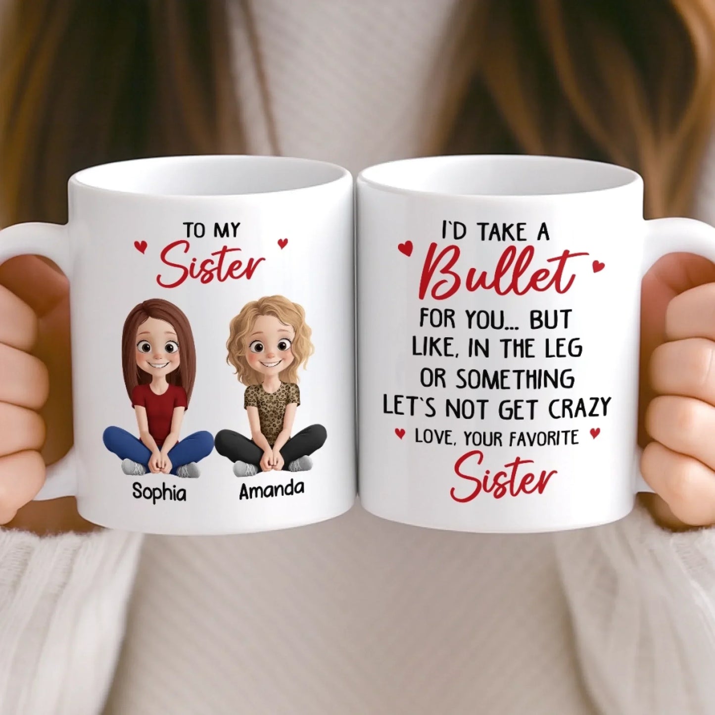 Custom Mug - Personalized Best Friend Birthday Gifts For Women, Besties, Sisters, BFF - Bestie Smiles Brighten Every Day
