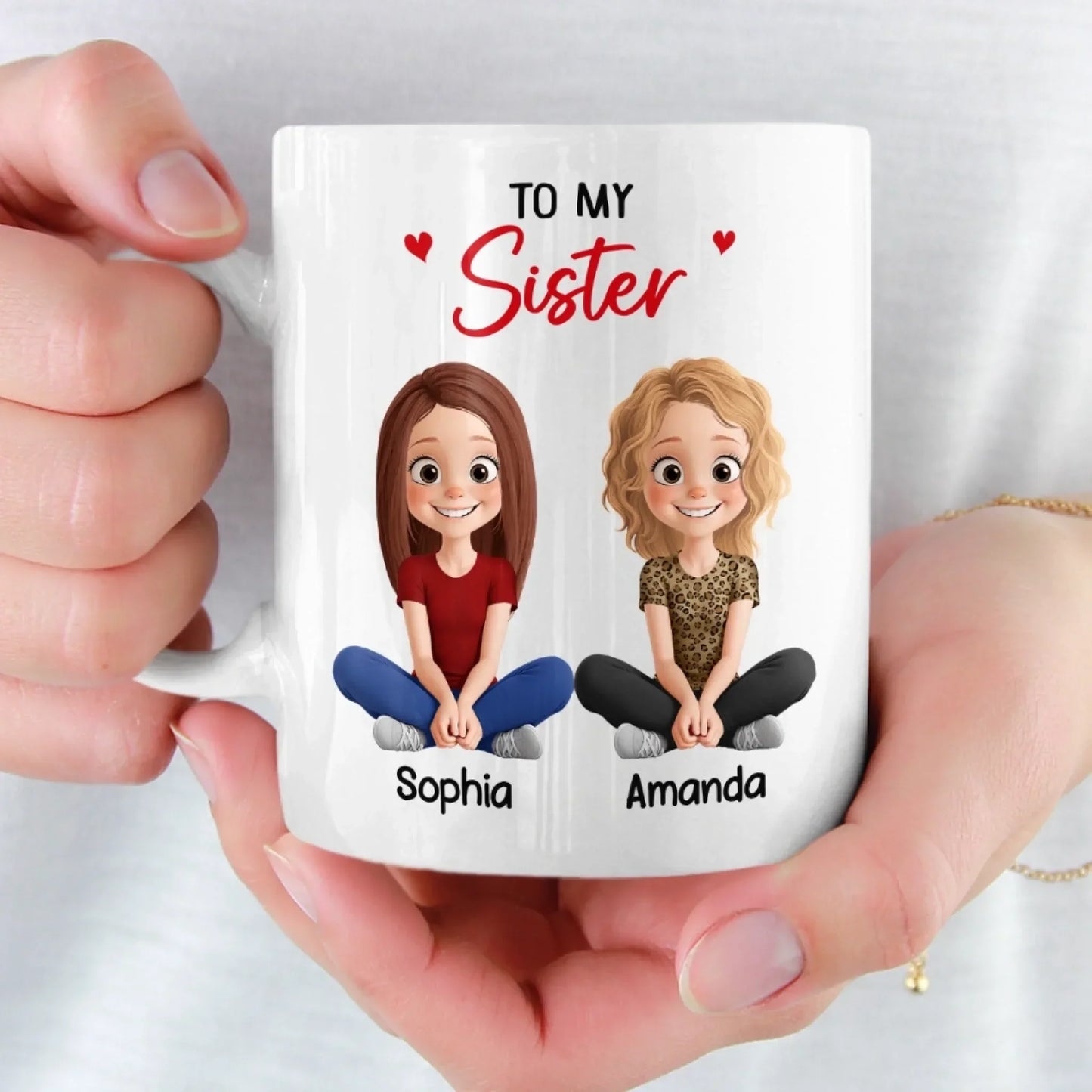 Custom Mug - Personalized Best Friend Birthday Gifts For Women, Besties, Sisters, BFF - Bestie Smiles Brighten Every Day