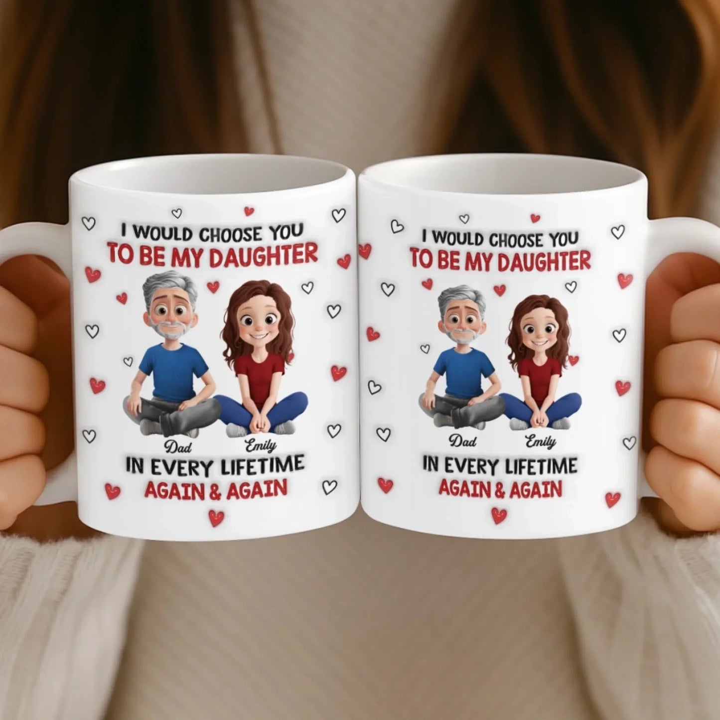 Custom Mug - Personalized Birthday Gifts For Mom, Dad, Daughter - My Daughter My Forever Love