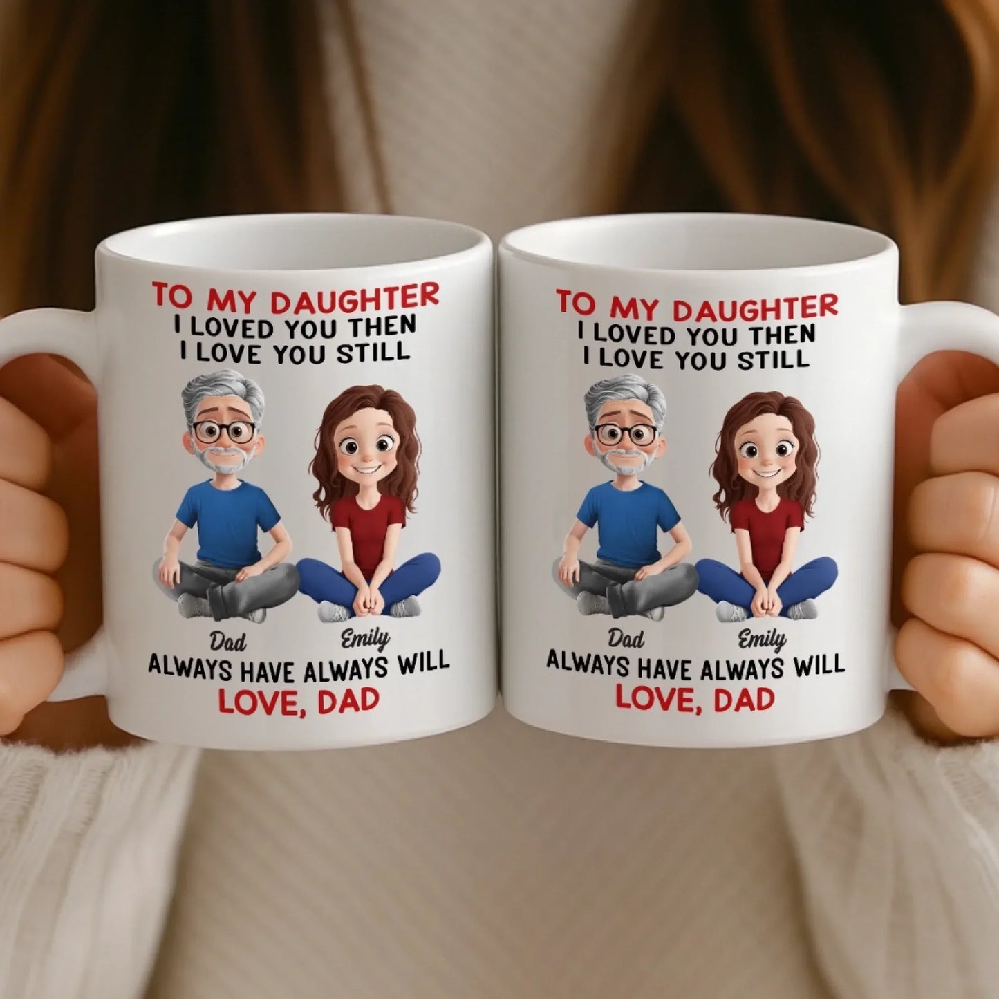 Custom Mug - Personalized Birthday Gifts For Mom, Dad, Daughter, Son - Forever Daddy's Girl