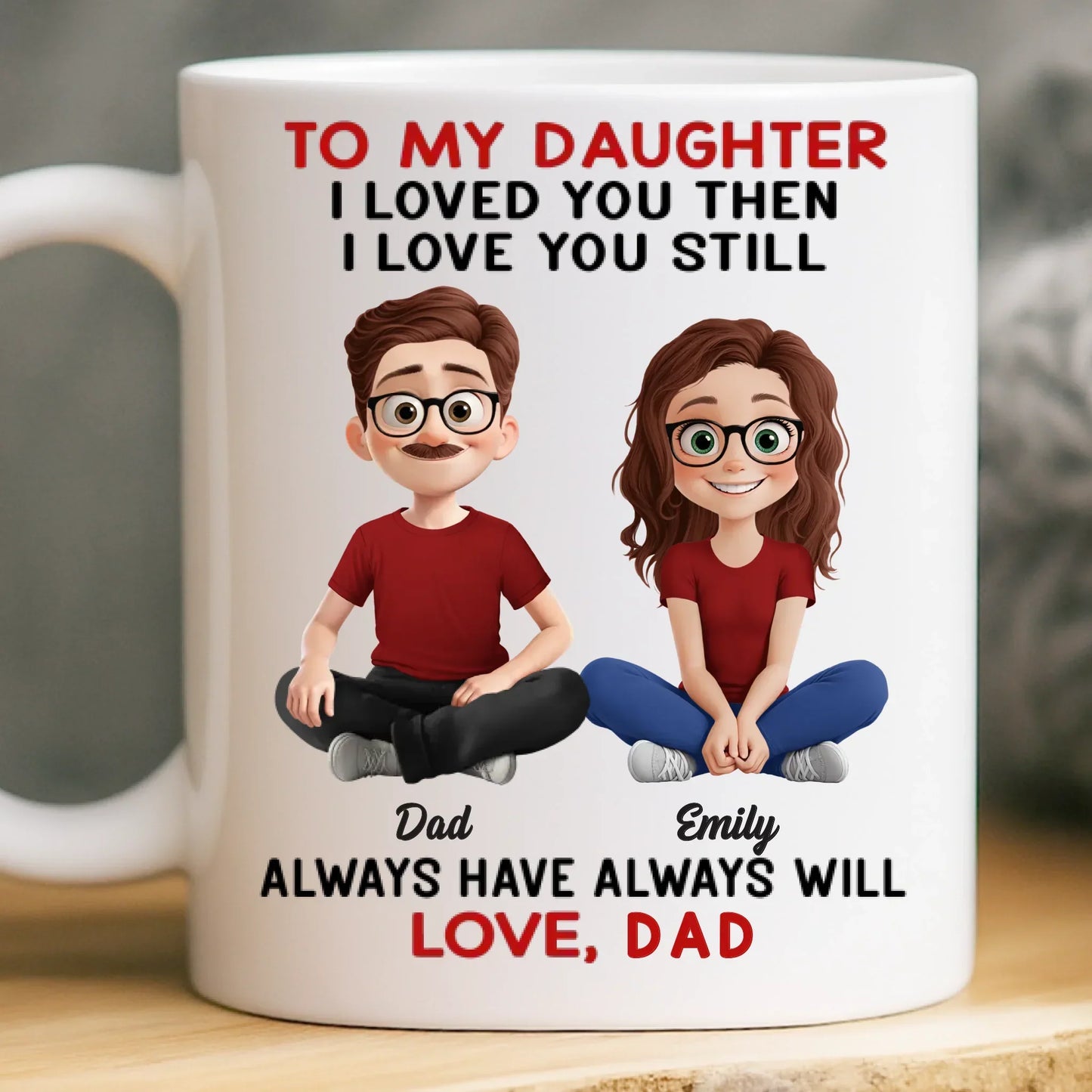 Custom Mug - Personalized Birthday Gifts For Mom, Dad, Daughter, Son - Forever Daddy's Girl