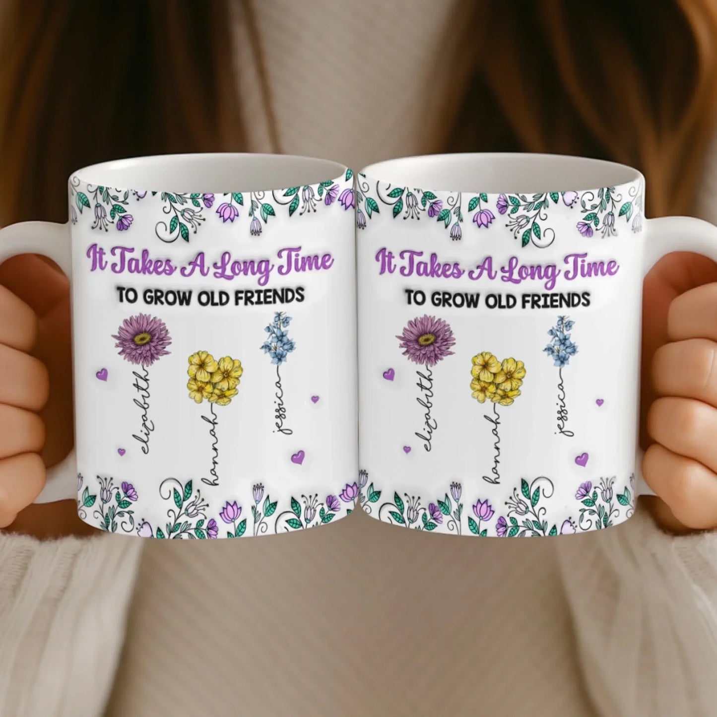 Custom Mug - Personalized Best Friend Birthday Gifts For Women, Besties, Sisters, BFF - Partners In Shine