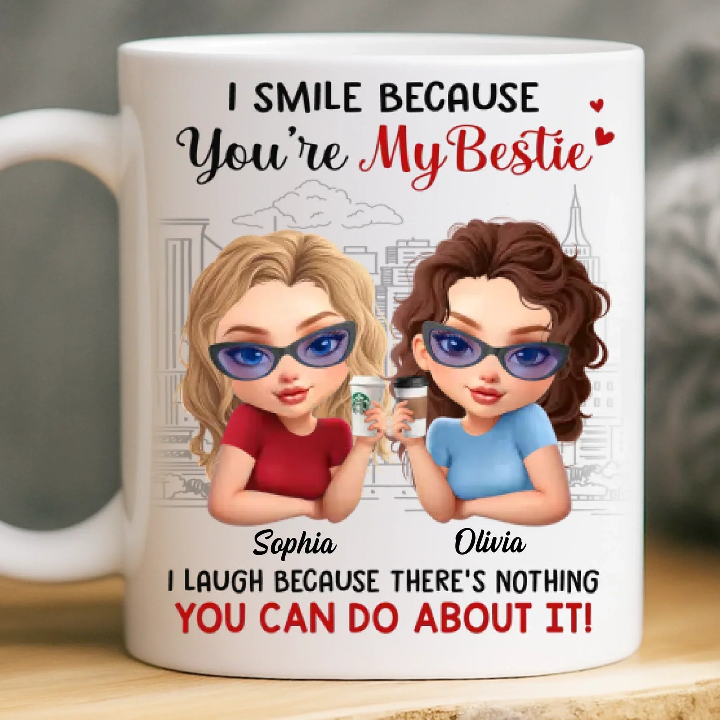 Custom Mug - Personalized Best Friend Birthday Gifts For Women, Besties, Sisters, BFF - Too Much Fun To Handle