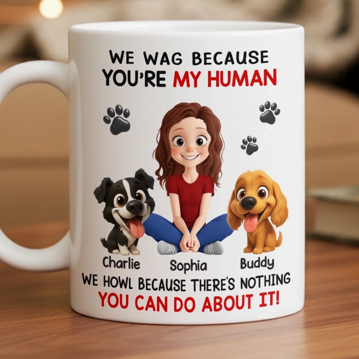 Custom Mug - Personalized Birthday Gifts For Dog Lovers, Dog Dad And Mom - Powered By Paws And Love