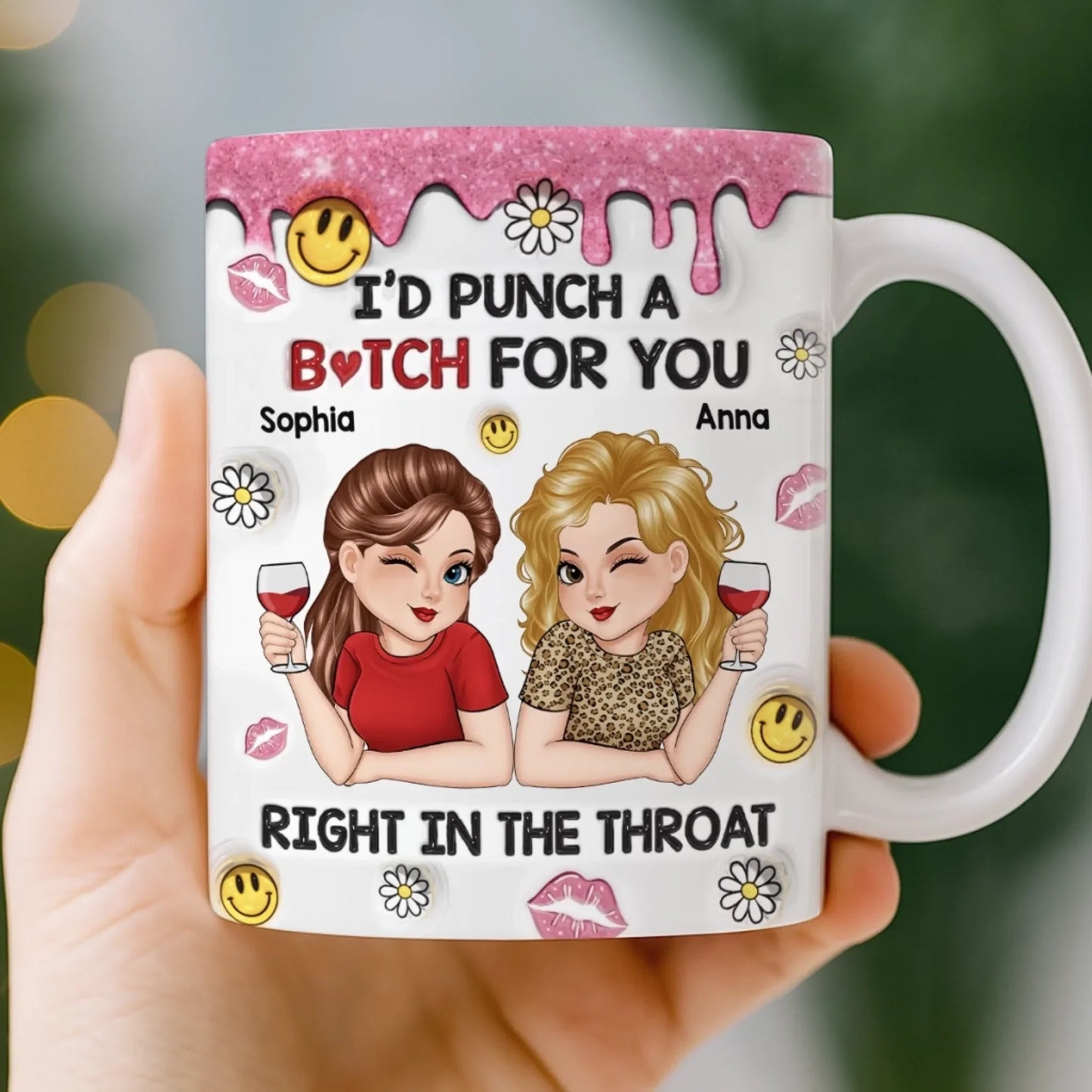 Custom Mug - Personalized Best Friend Birthday Gifts For Women, Besties, Sisters, BFF - Laugh More With You