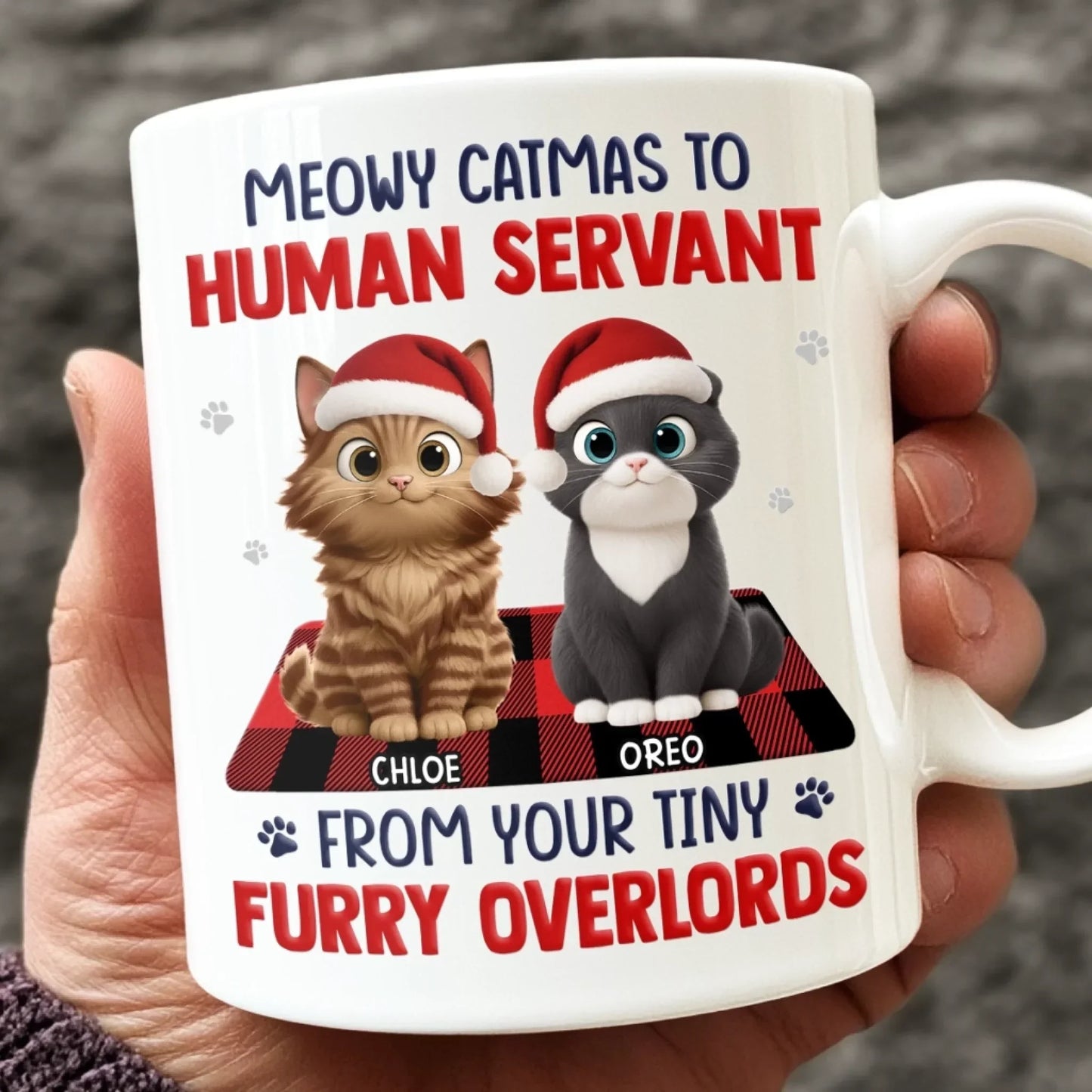 Custom Mug - Personalized Christmas Birthday Gifts For Cat Lovers, Cat Mom And Dad - Merry Catmas From Your Furry Boss