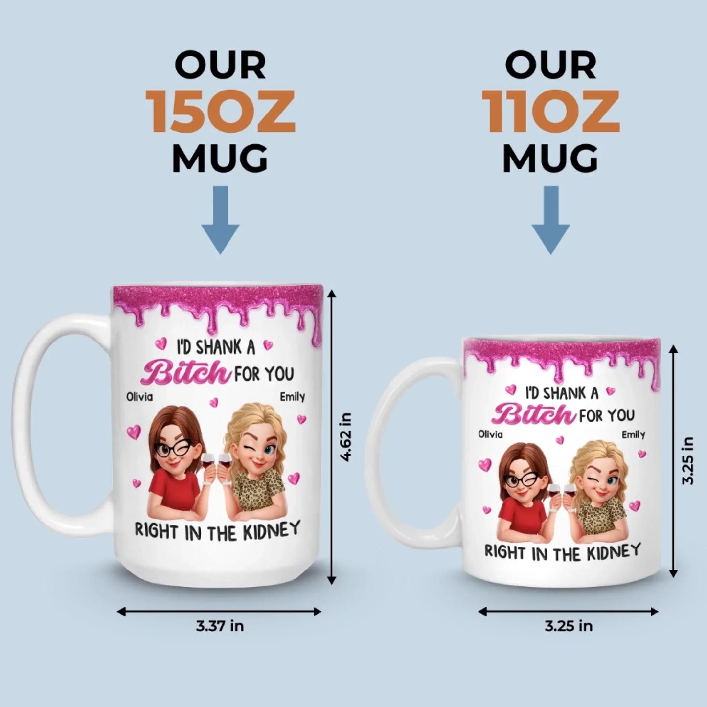 Custom Mug - Personalized Best Friend Birthday Gifts For Women, Besties, Sisters, BFF - Smiles Brewed Daily