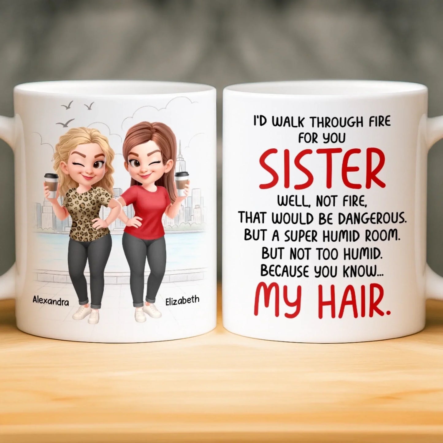 Custom Mug - Personalized Best Friend Birthday Gifts For Women, Besties, Sisters, BFF - You Make My Heart Smile