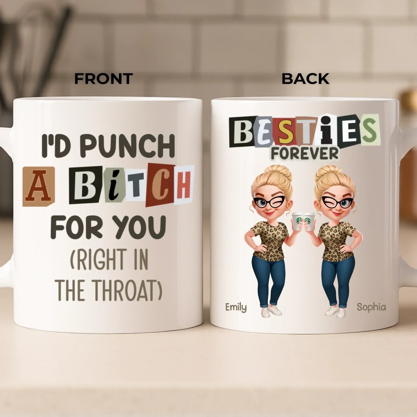 Custom Mug - Personalized Best Friend Birthday Gifts For Women, Besties, Sisters, BFF - Stay Wild Stay Close