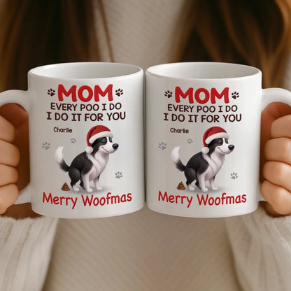 Custom Mug - Personalized Christmas Birthday Gifts For Dog Lovers, Dog Dad And Mom - Official Poop Manager Of The Year