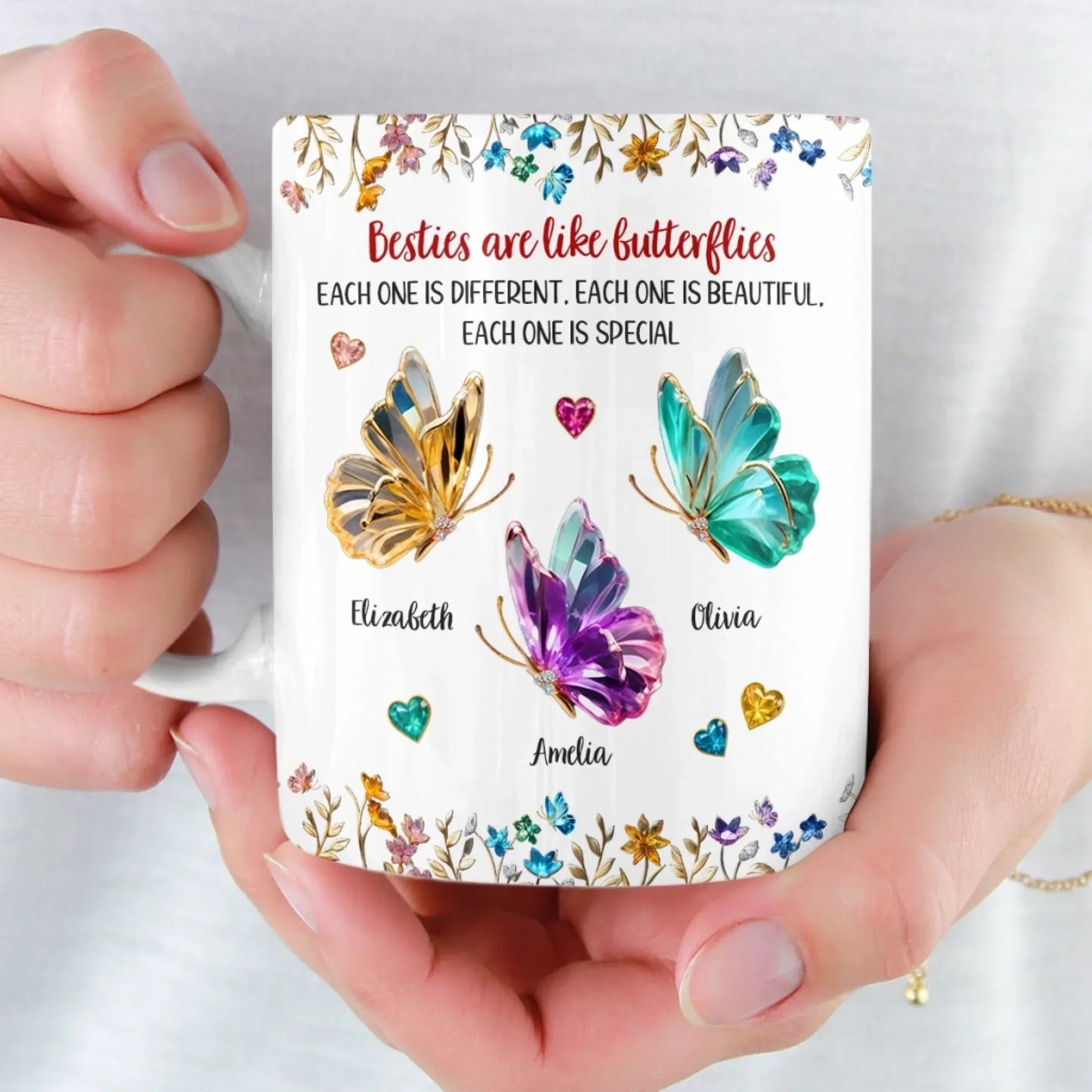 Custom Mug - Personalized Best Friend Birthday Gifts For Women, Besties, Sisters, BFF - Stay Soft Shine Bright