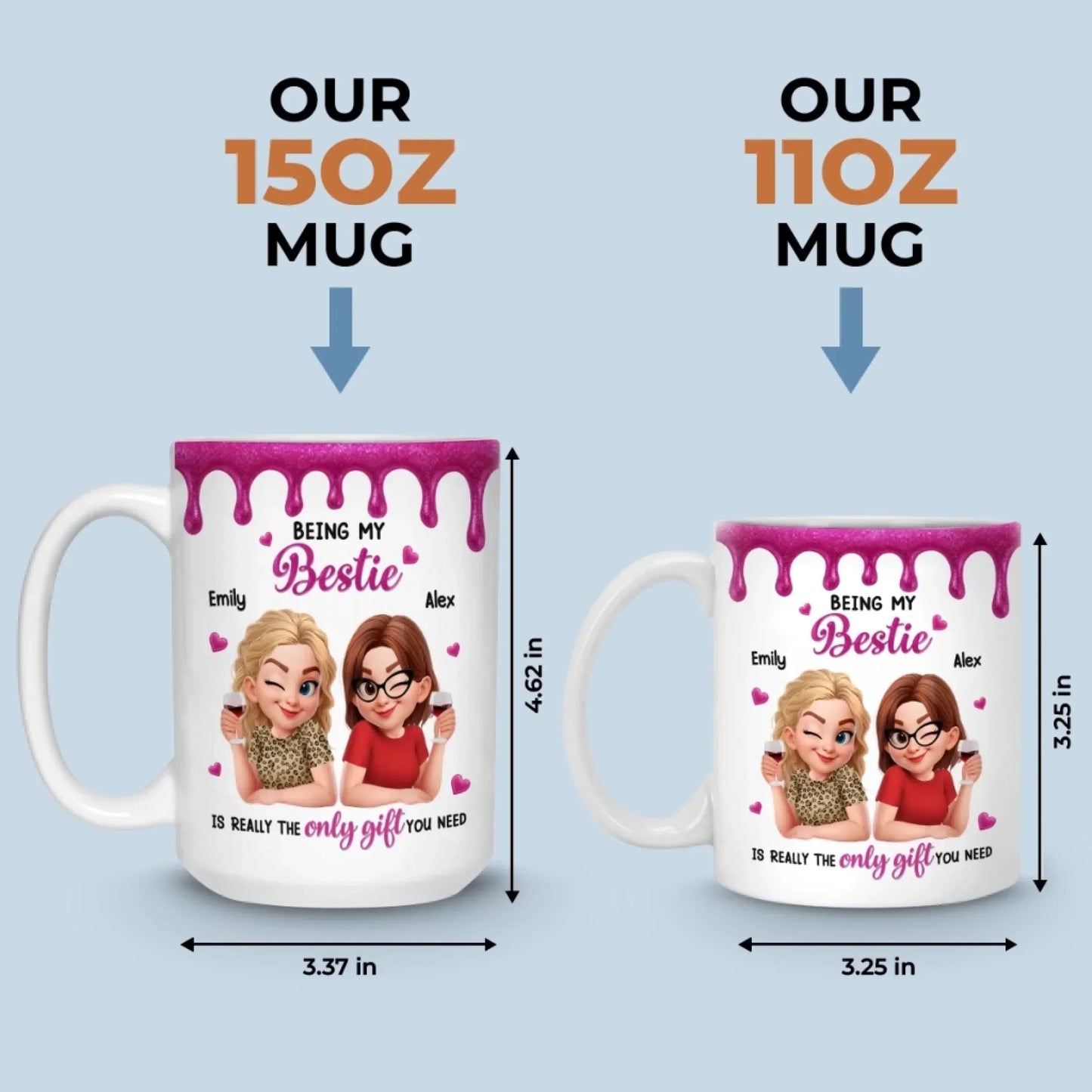 Custom Mug - Personalized Best Friend Birthday Gifts For Women, Besties, Sisters, BFF - My Peaceful Madness