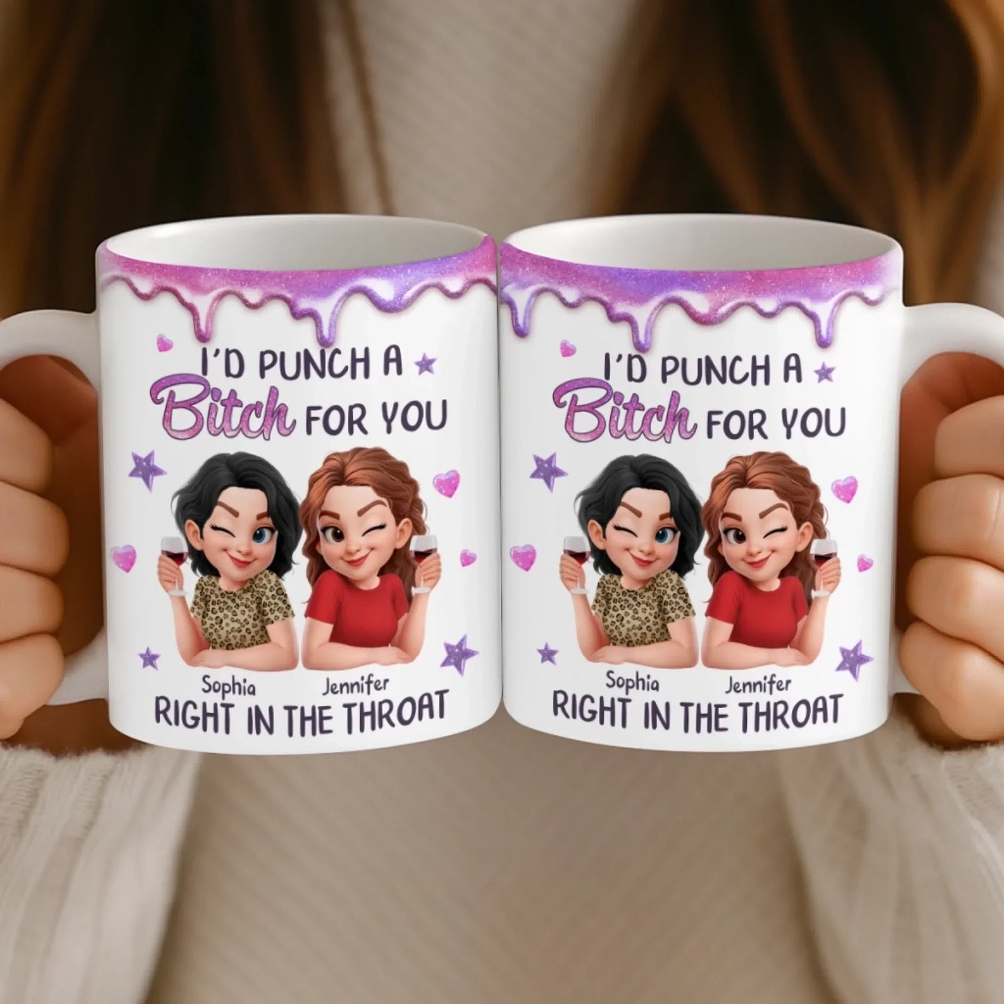 Custom Mug - Personalized Best Friend Birthday Gifts For Women, Besties, Sisters, BFF - Partners In Laughs