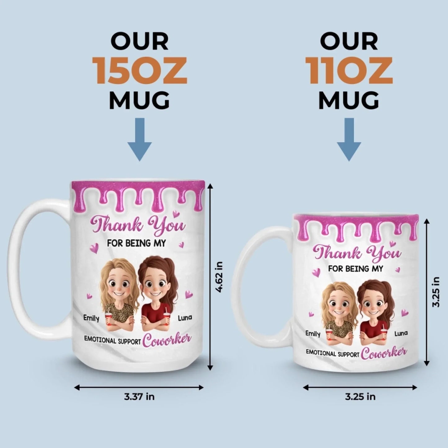Custom Mug - Personalized Funny Gifts For Coworker, Work Bestie - Fueled By Meetings