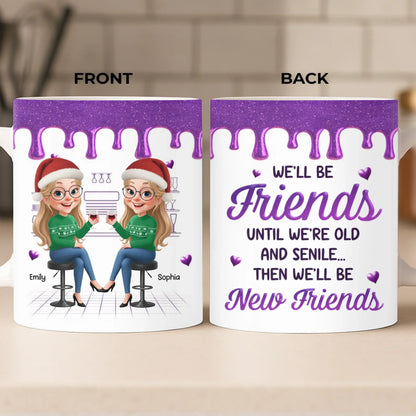 Custom Mug - Personalized Best Friend Christmas Birthday Gifts For Women, Besties, Sisters, BFF - Growing Laughing Dreaming Together