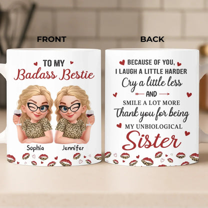 Custom Mug - Personalized Best Friend Birthday Gifts For Women, Besties, Sisters, BFF - Hearts That Just Get It