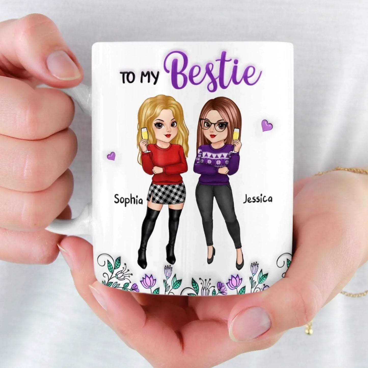 Custom Mug - Personalized Best Friend Birthday Gifts For Women, Besties, Sisters, BFF - You Balance My Crazy