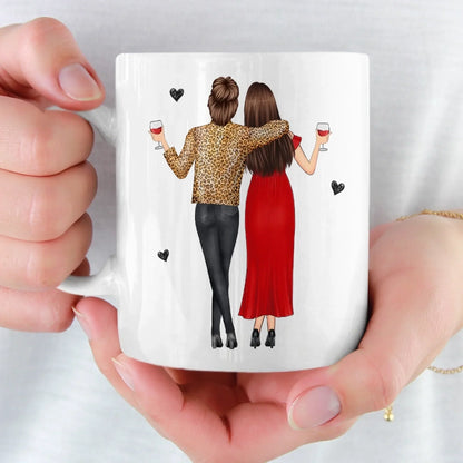 Custom Mug - Personalized Best Friend Birthday Gifts For Women, Besties, Sisters, BFF - Laugh Lines And Memories