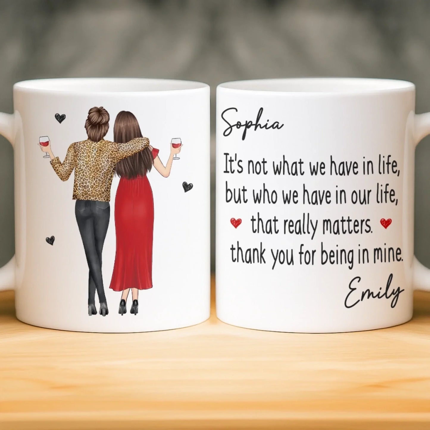Custom Mug - Personalized Best Friend Birthday Gifts For Women, Besties, Sisters, BFF - Soulmates With A Twist