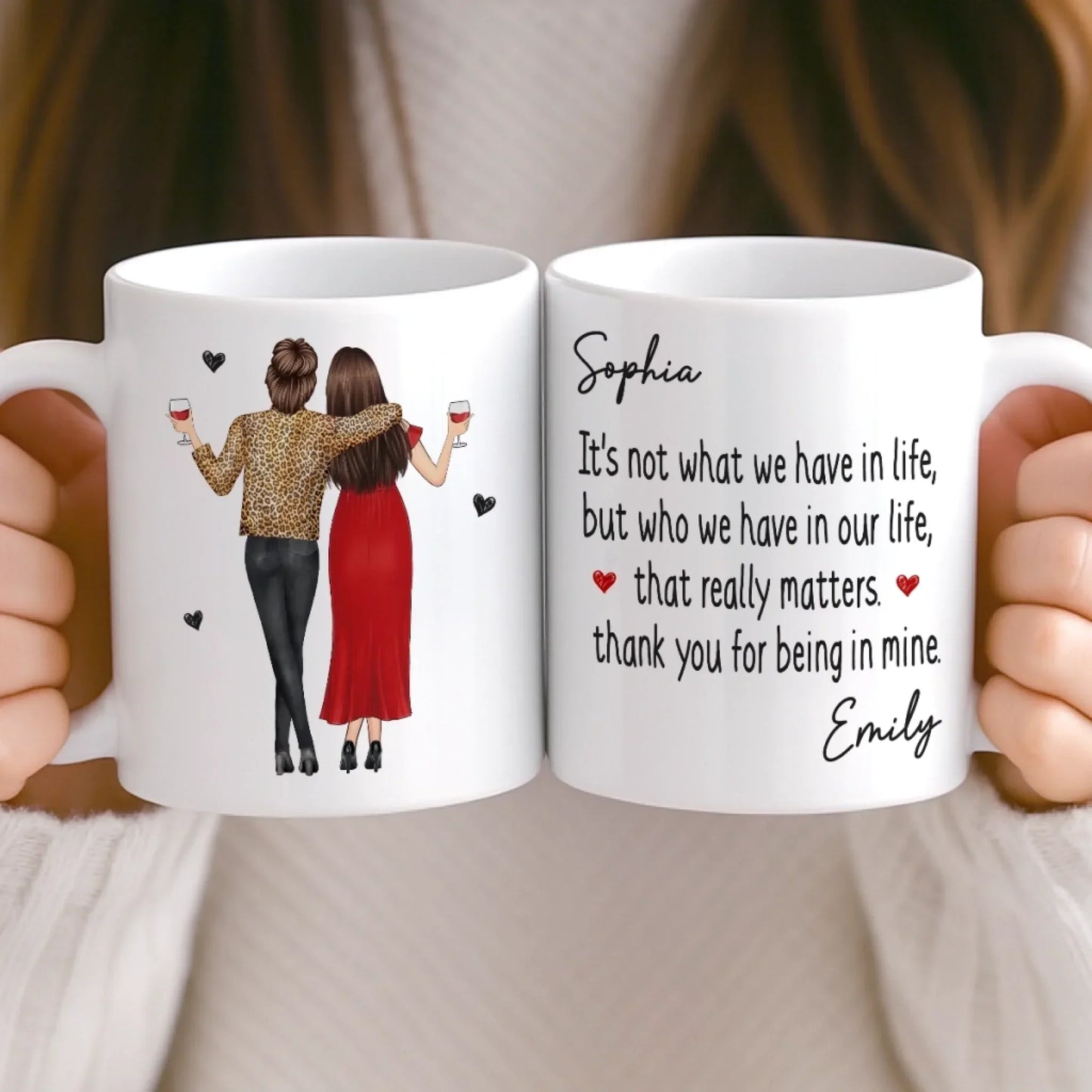 Custom Mug - Personalized Best Friend Birthday Gifts For Women, Besties, Sisters, BFF - Soulmates With A Twist