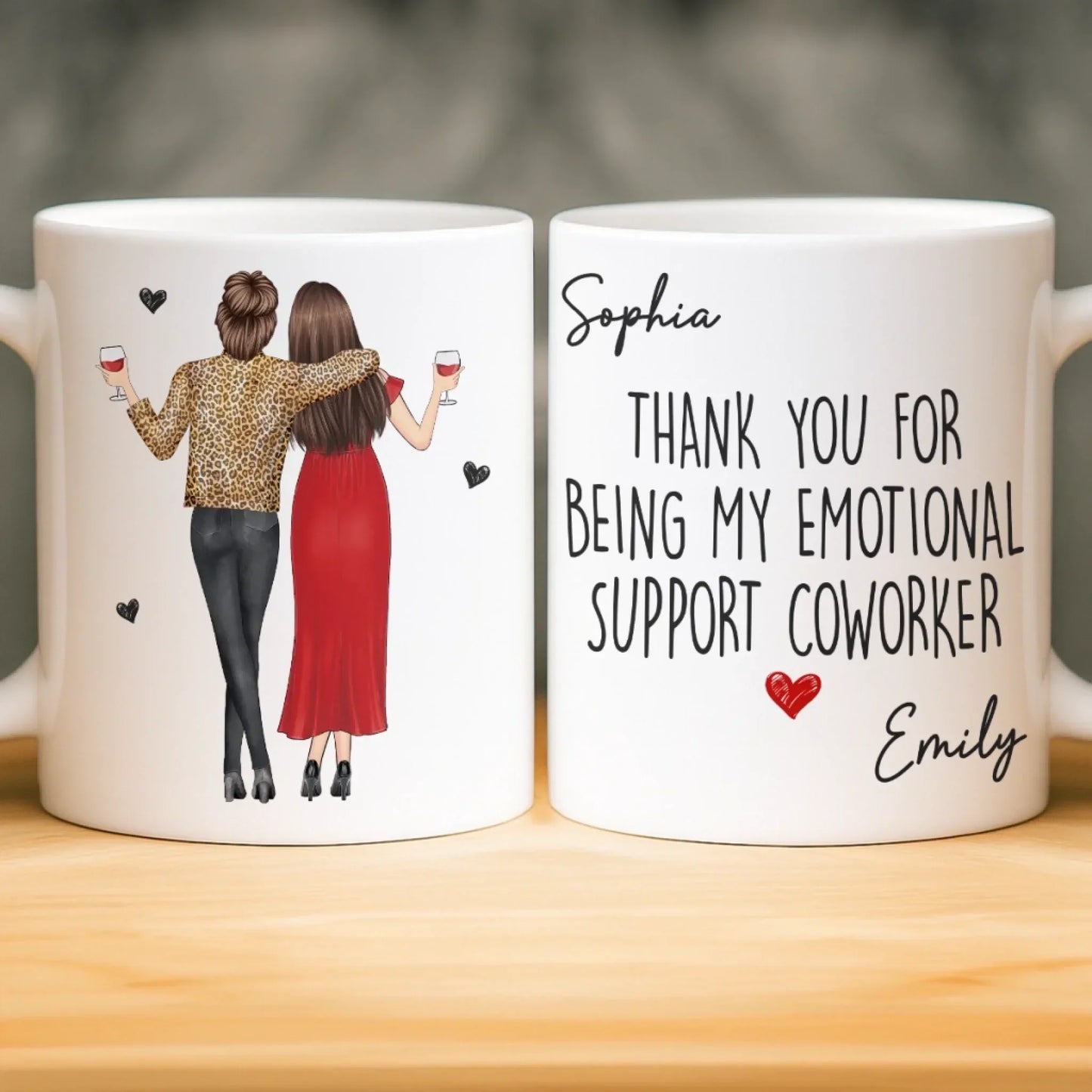 Custom Mug - Personalized Funny Gifts For Coworker, Work Bestie - Running On Caffeine And Gossip