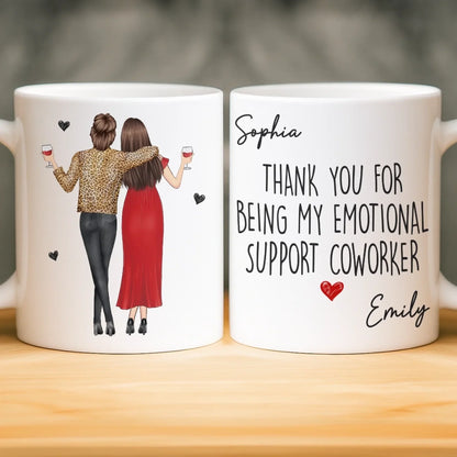 Custom Mug - Personalized Funny Gifts For Coworker, Work Bestie - Running On Caffeine And Gossip