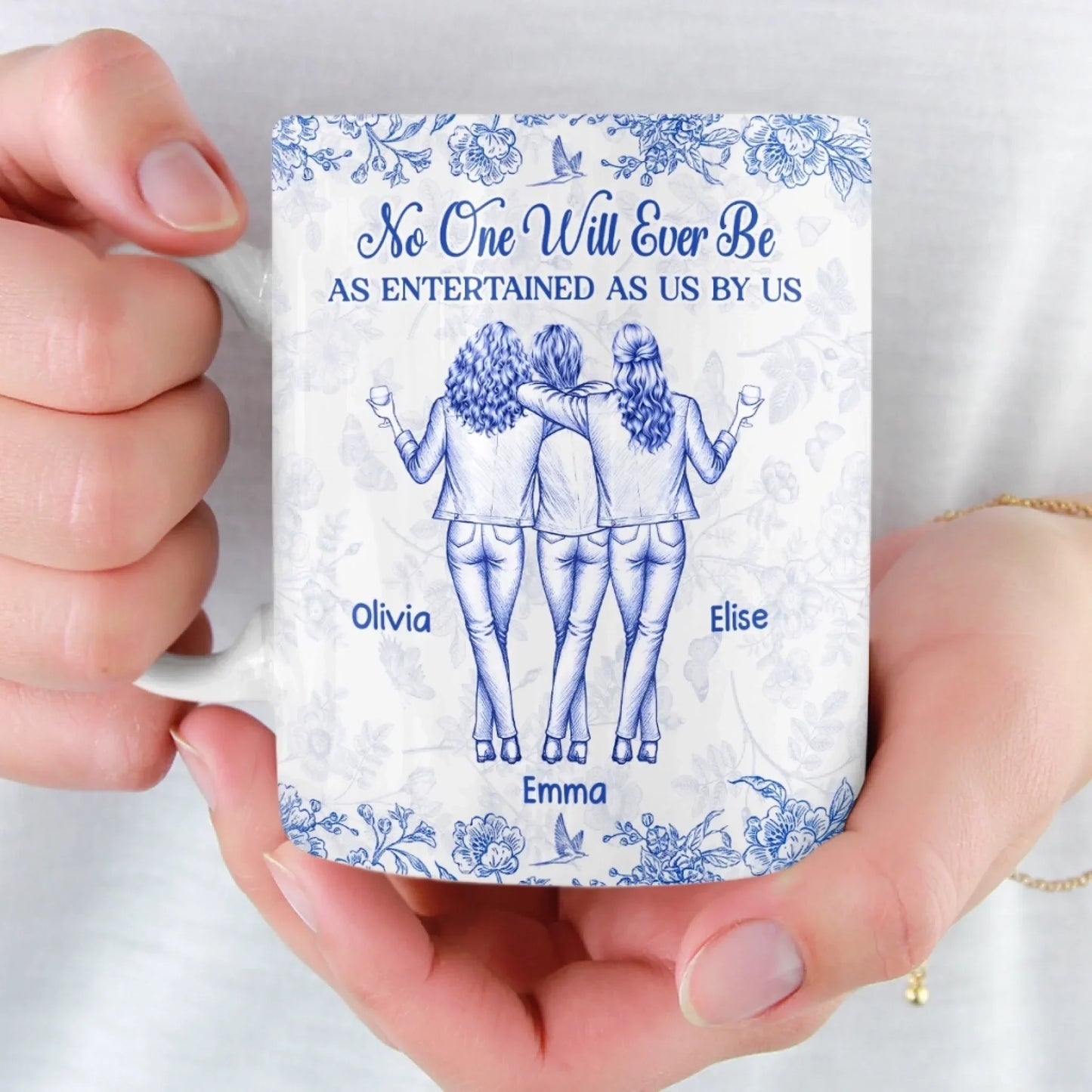 Custom Mug - Personalized Best Friend Birthday Gifts For Women, Besties, Sisters, BFF - Only Happy Vibes Here