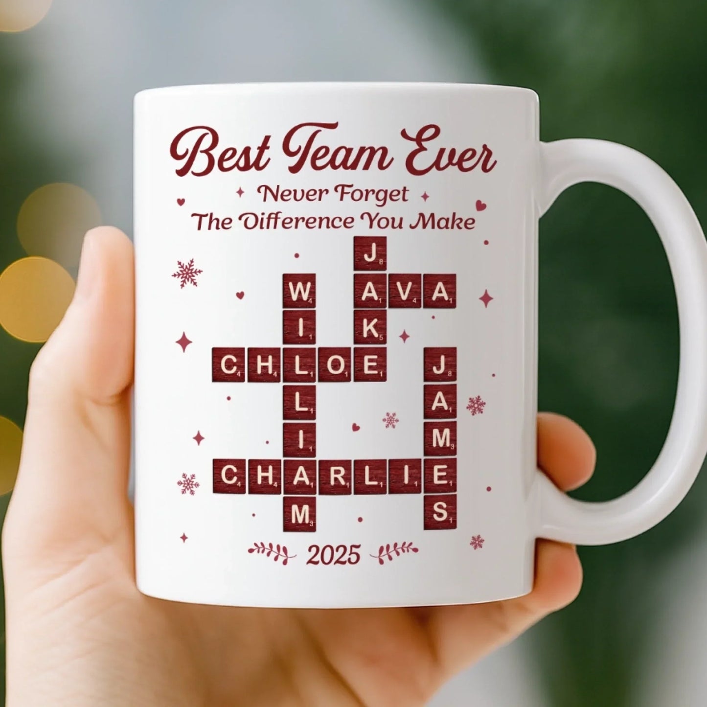 Custom Scrabble Mug - Personalized Christmas Birthday Gifts For Coworker, Work Bestie - The Dream Team, Always