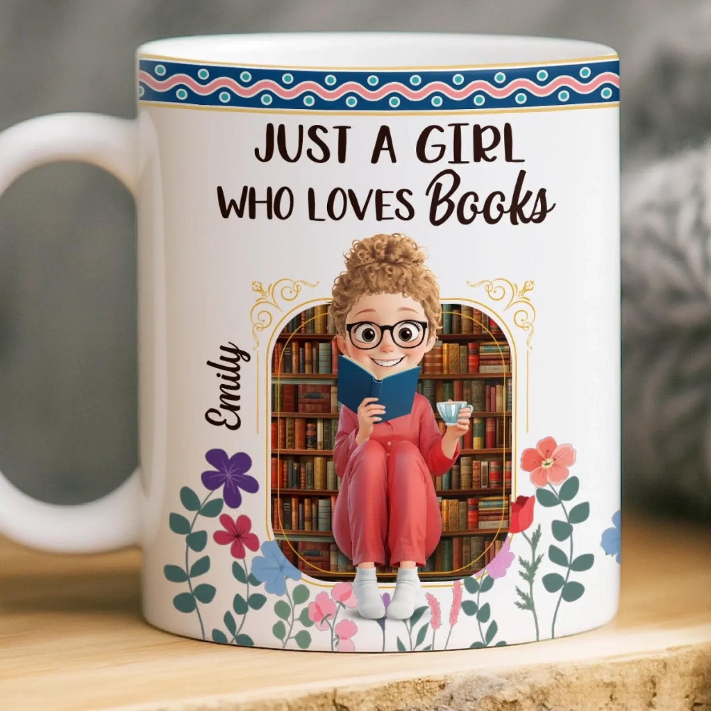 Custom Mug - Personalized Bookish Gifts For Book Lovers, Bookworms, Readers - Readers Never Feel Alone