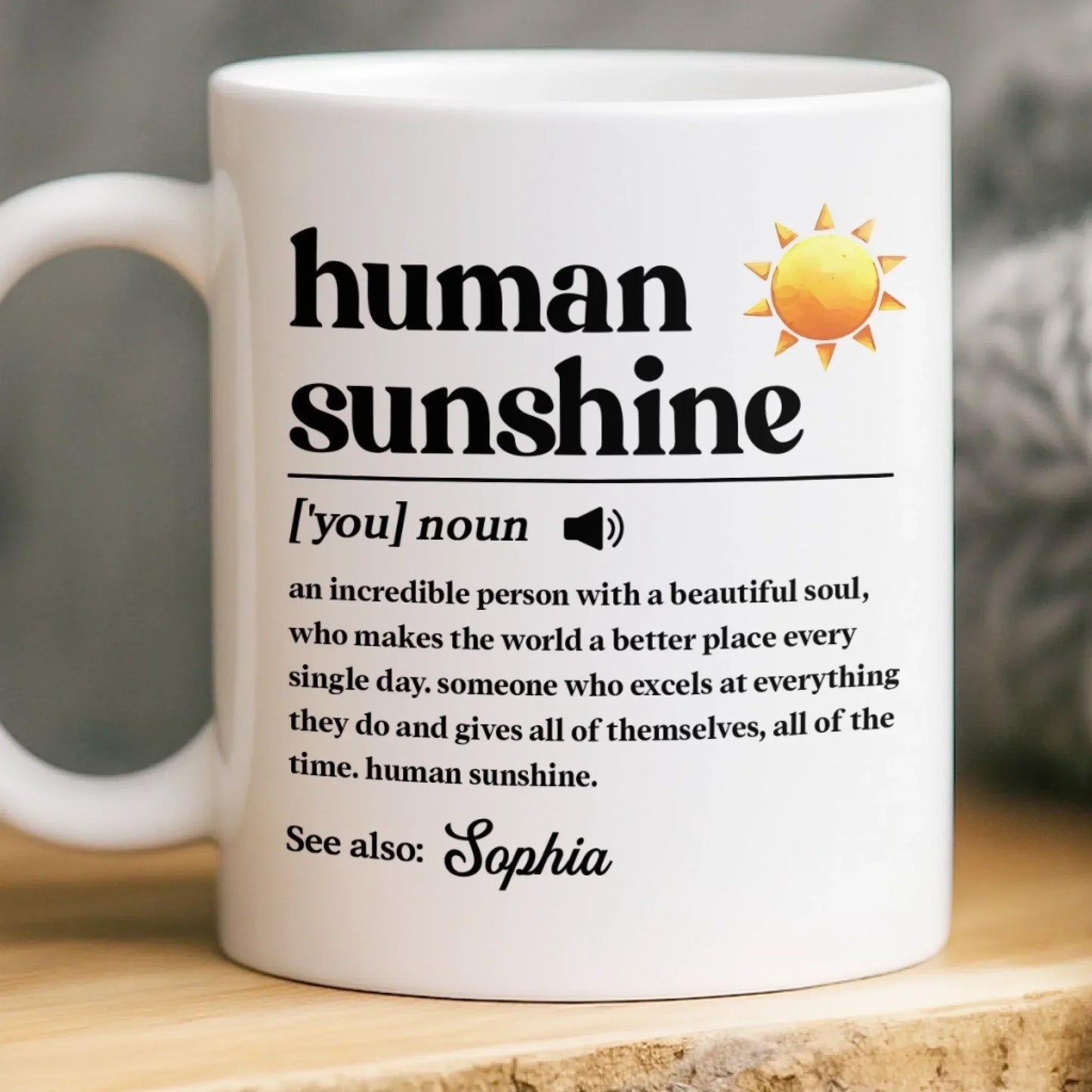 Custom Mug - Personalized Birthday Gifts For Coworker, Work Bestie - Human Sunshine