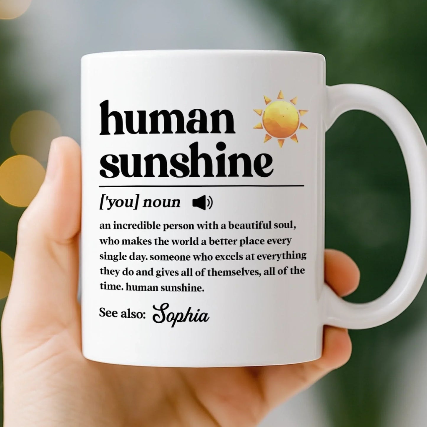 Custom Mug - Personalized Birthday Gifts For Coworker, Work Bestie - Human Sunshine