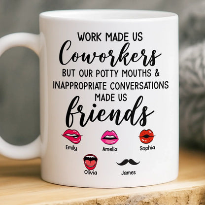 Custom Mug - Personalized Funny Gifts For Coworker, Work Bestie - Teamwork Makes Days Better