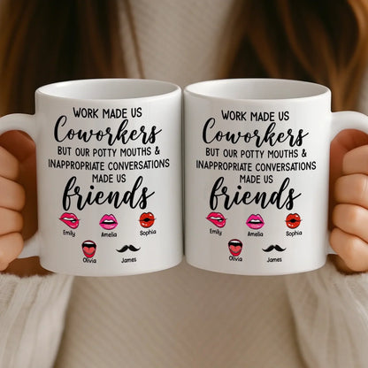 Custom Mug - Personalized Funny Gifts For Coworker, Work Bestie - Teamwork Makes Days Better