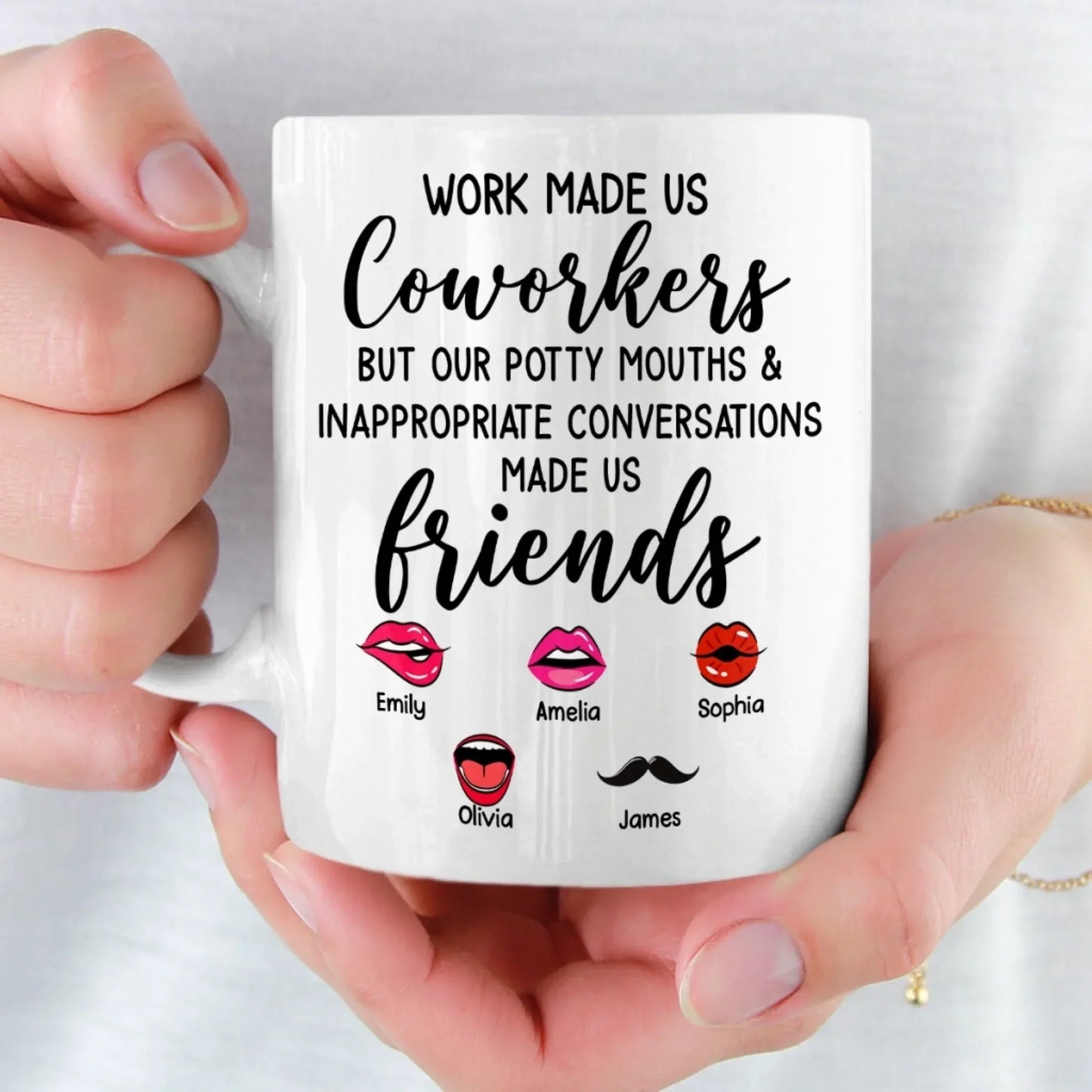 Custom Mug - Personalized Funny Gifts For Coworker, Work Bestie - Teamwork Makes Days Better