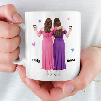 Custom Mug - Personalized Best Friend Birthday Gifts For Women, Besties, Sisters, BFF - Besties Make Life Shine Bright