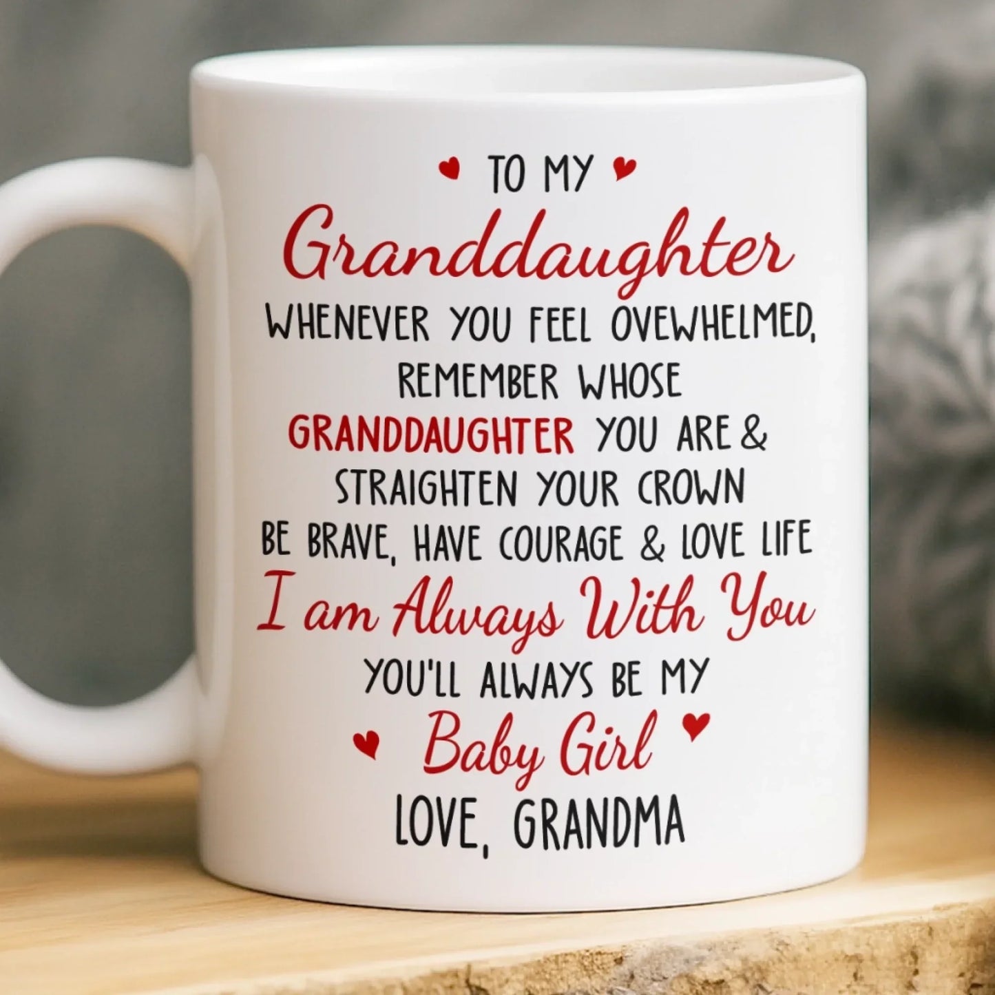 Custom Mug - Personalized Birthday Gifts For Grandma, Granddaughter - Your Strength Lights My Way
